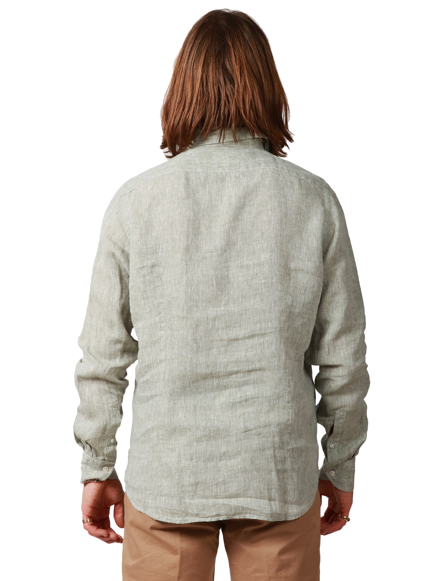 CAMICIA UOMO PORTOFIORI VERDE 100% LINO