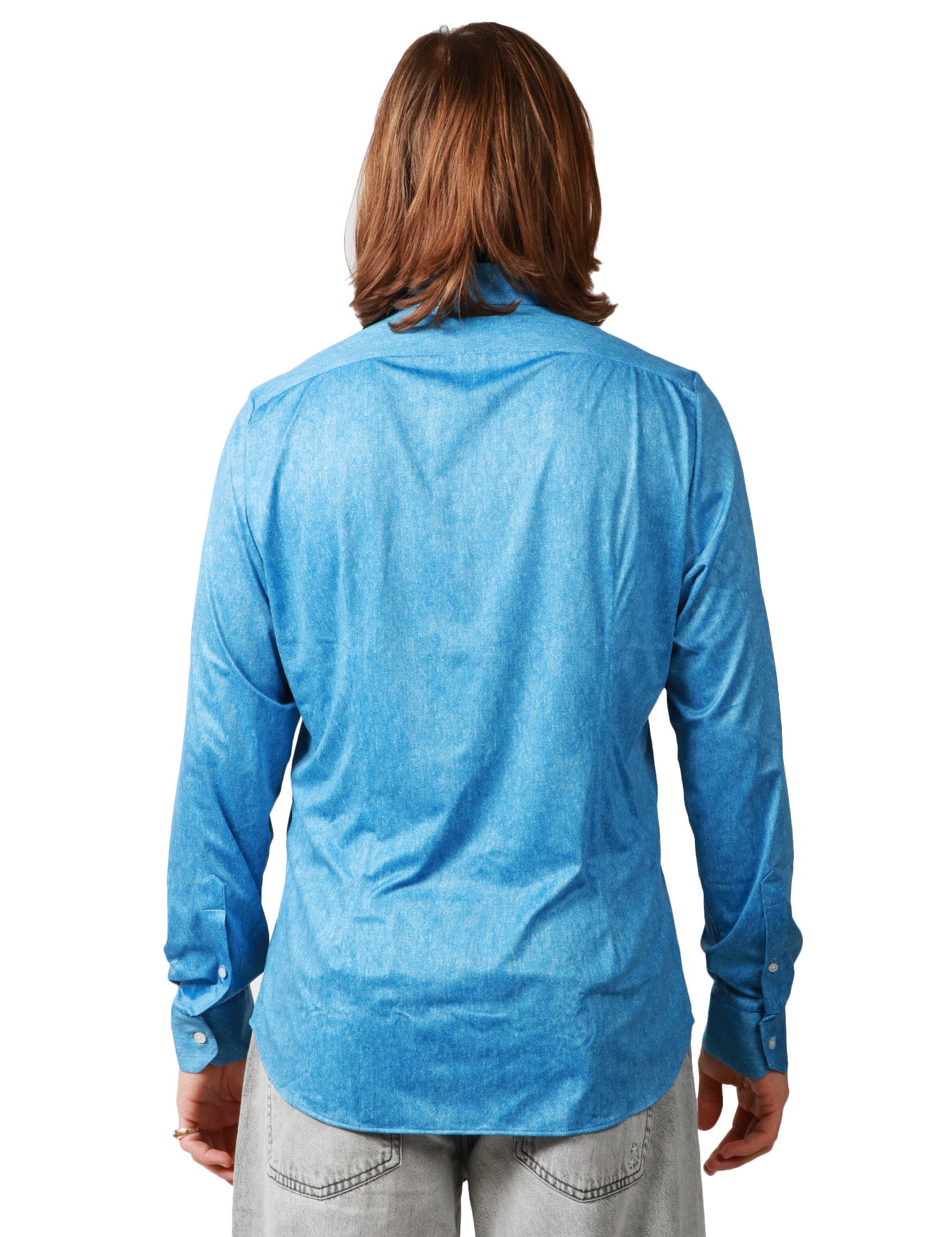 CAMICIA UOMO PORTOFIORI PERFORMANCE DENIM IN TESSUTO NO STIRO