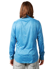 CAMICIA UOMO PORTOFIORI PERFORMANCE DENIM IN TESSUTO NO STIRO