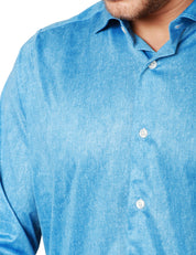 CAMICIA UOMO PORTOFIORI PERFORMANCE DENIM IN TESSUTO NO STIRO