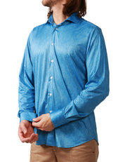 CAMICIA UOMO PORTOFIORI PERFORMANCE DENIM IN TESSUTO NO STIRO