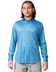 CAMICIA UOMO PORTOFIORI PERFORMANCE DENIM IN TESSUTO NO STIRO
