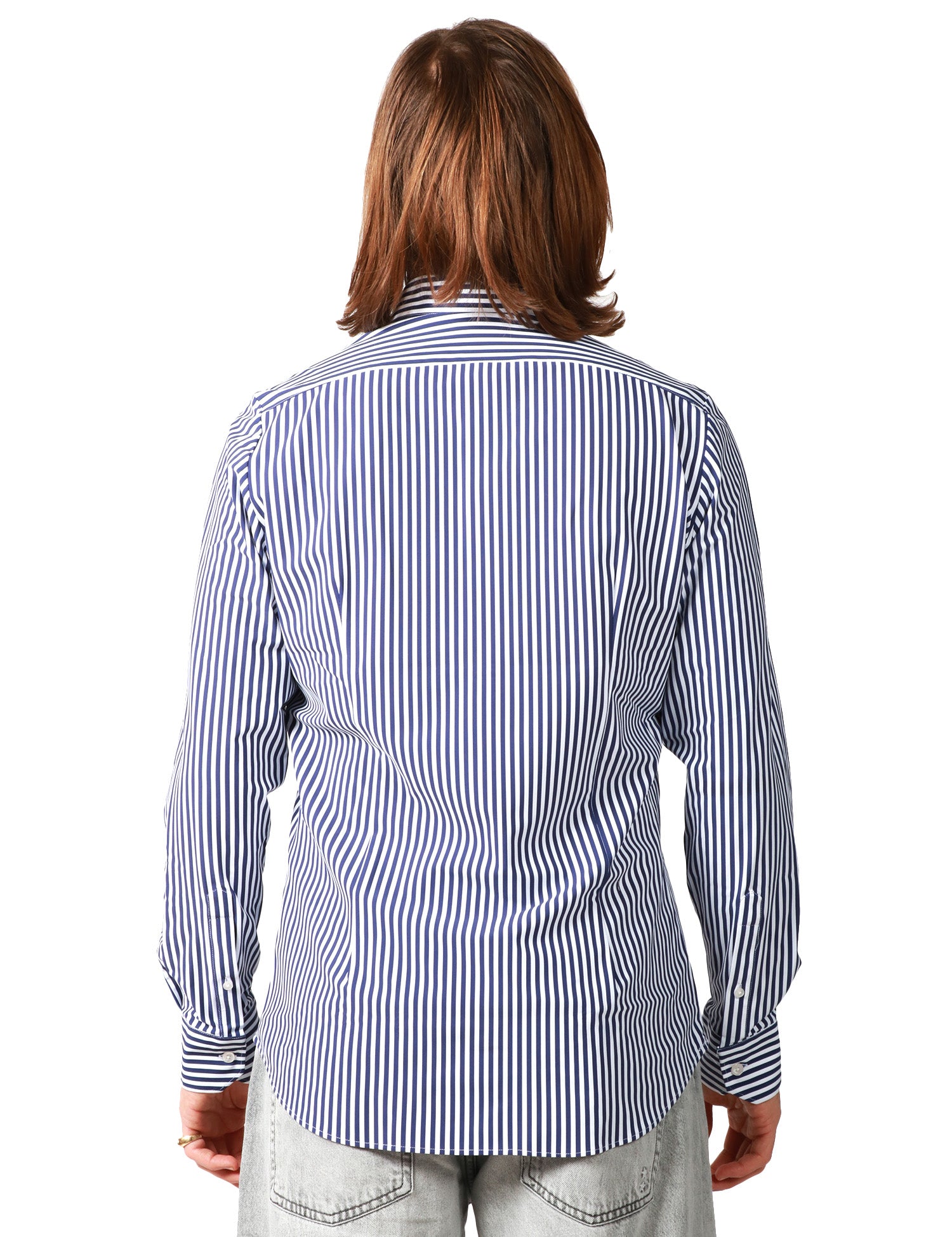 CAMICIA UOMO PORTOFIORI PERFORMANCE BIANCO/BLU A RIGHE