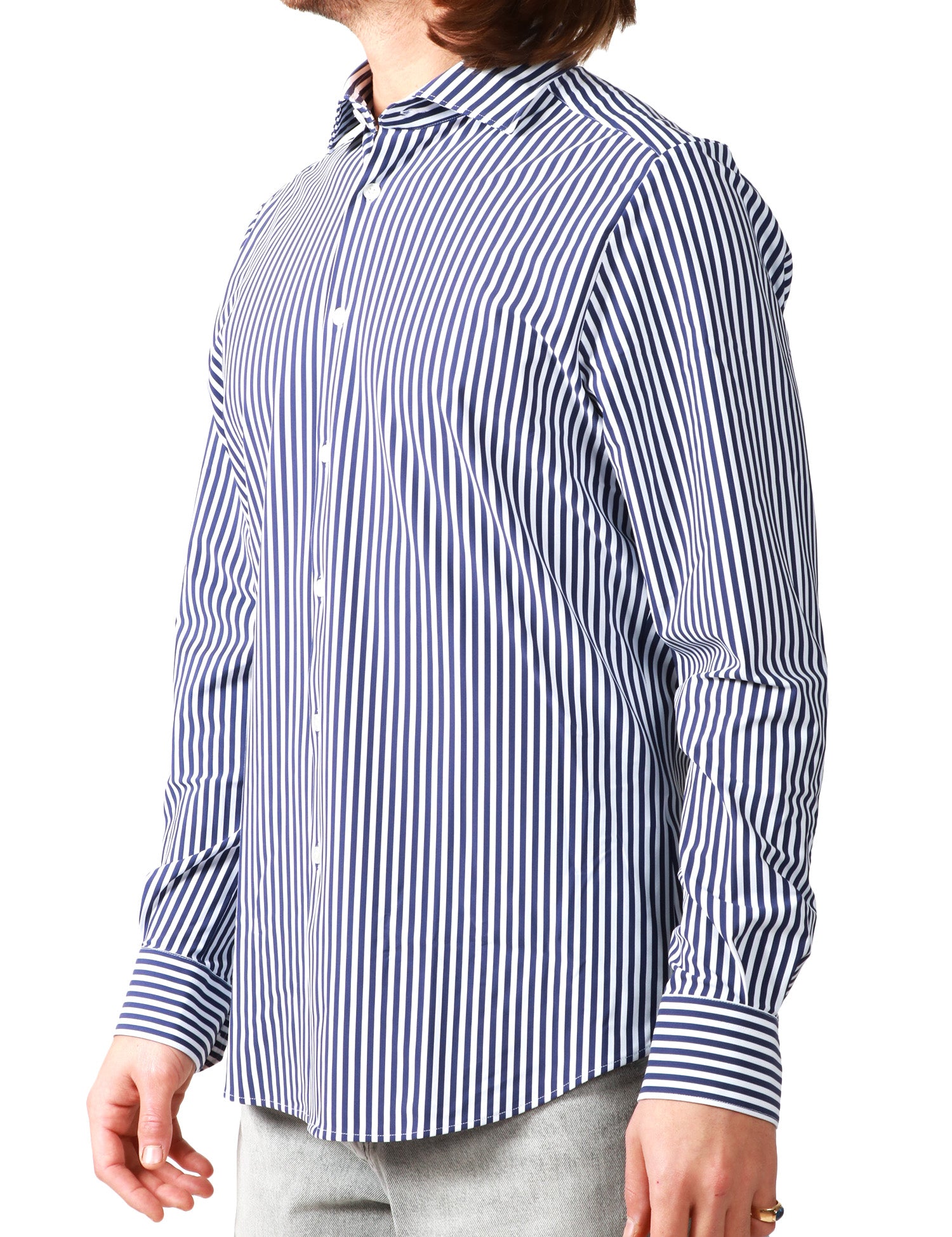 CAMICIA UOMO PORTOFIORI PERFORMANCE BIANCO/BLU A RIGHE