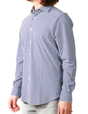 CAMICIA UOMO PORTOFIORI PERFORMANCE BIANCO/BLU A RIGHE