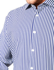 CAMICIA UOMO PORTOFIORI PERFORMANCE BIANCO/BLU A RIGHE