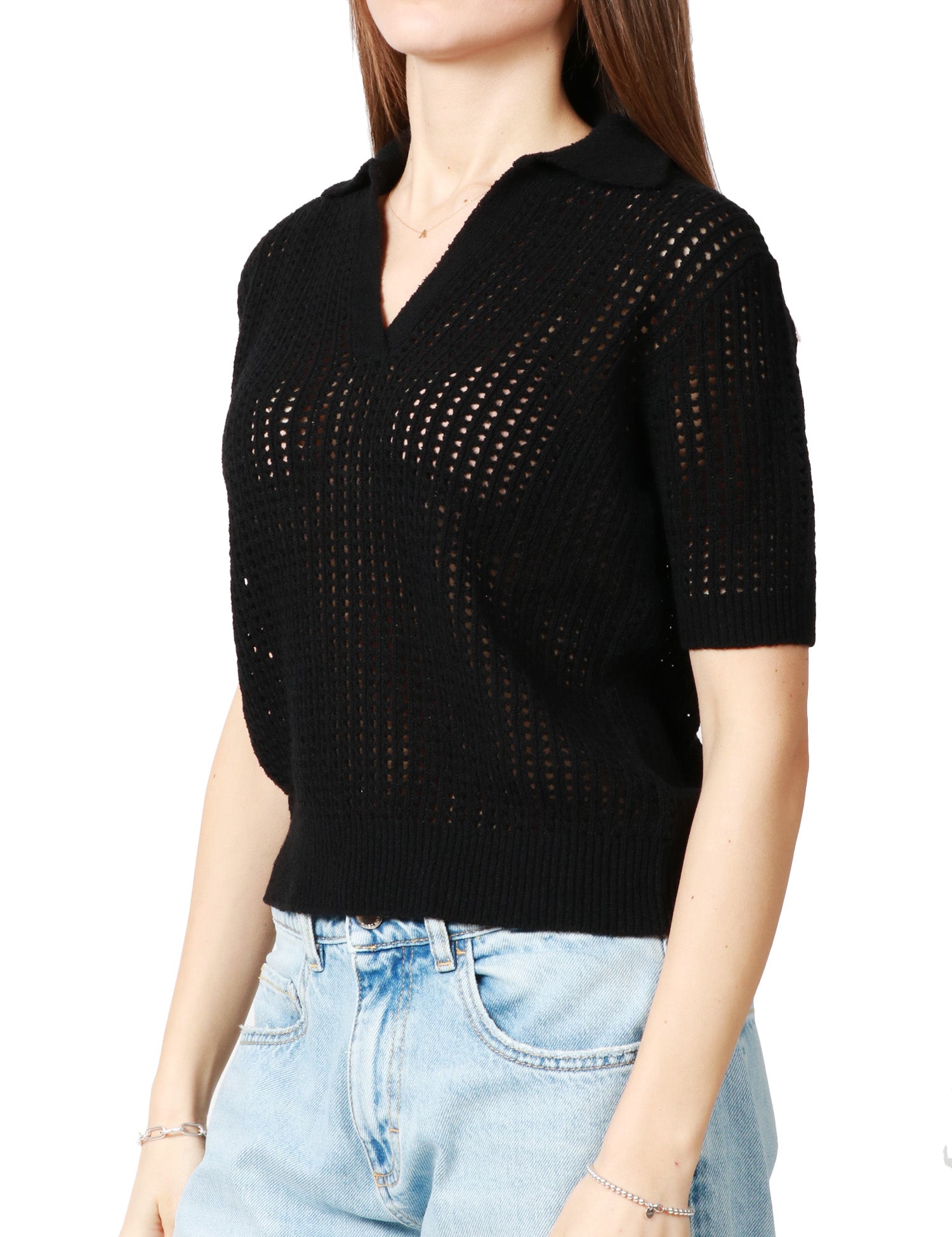 POLO DONNA ROBERTO COLLINA NERA