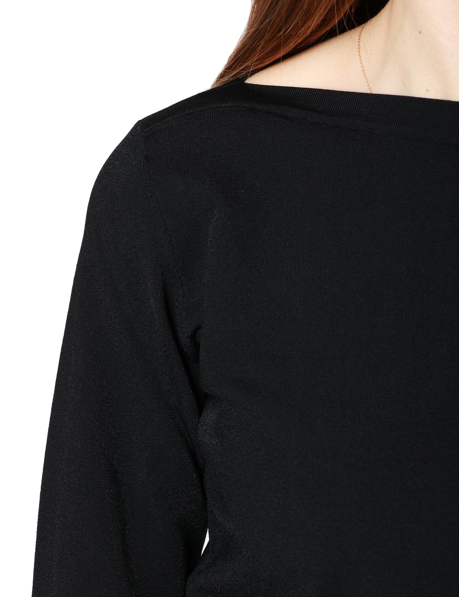 MAGLIA DONNA ROBERTO COLLINA NERA CON SCOLLO A BARCA E MANICA 3/4 IN VISCOSA