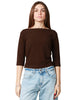 Maglia donna roberto collina cacao con scollo a barca e manica 3/4 in viscosa