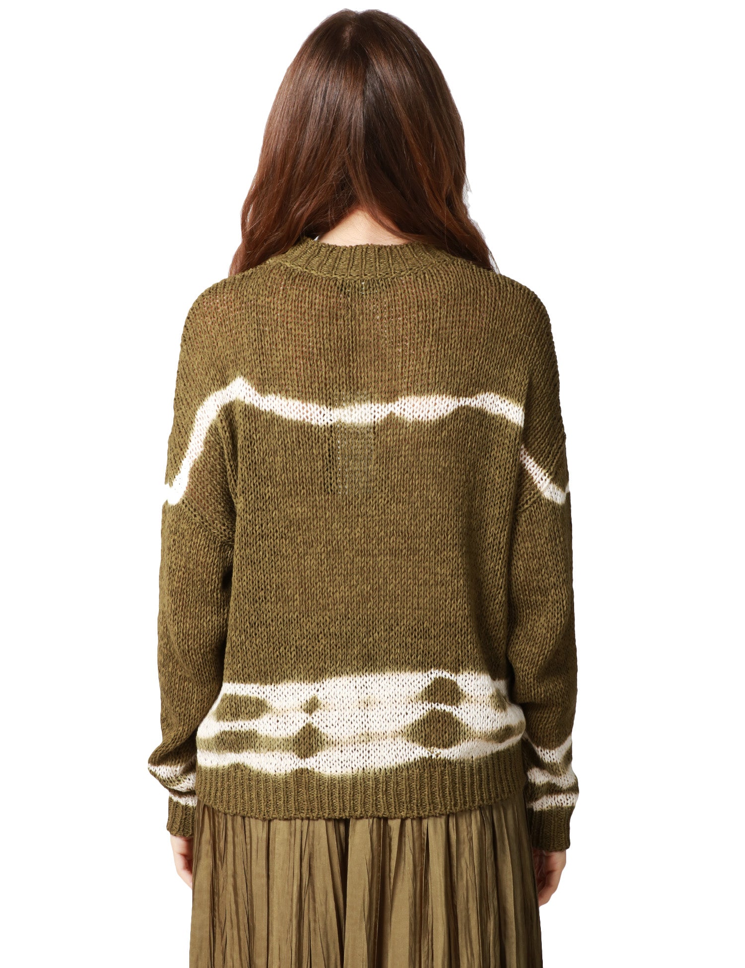 MAGLIA DONNA ROBERTO COLLINA MILITARE GIROCOLLO A MANICA LUNGA CON MOTIVO BATIK