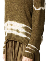 MAGLIA DONNA ROBERTO COLLINA MILITARE GIROCOLLO A MANICA LUNGA CON MOTIVO BATIK
