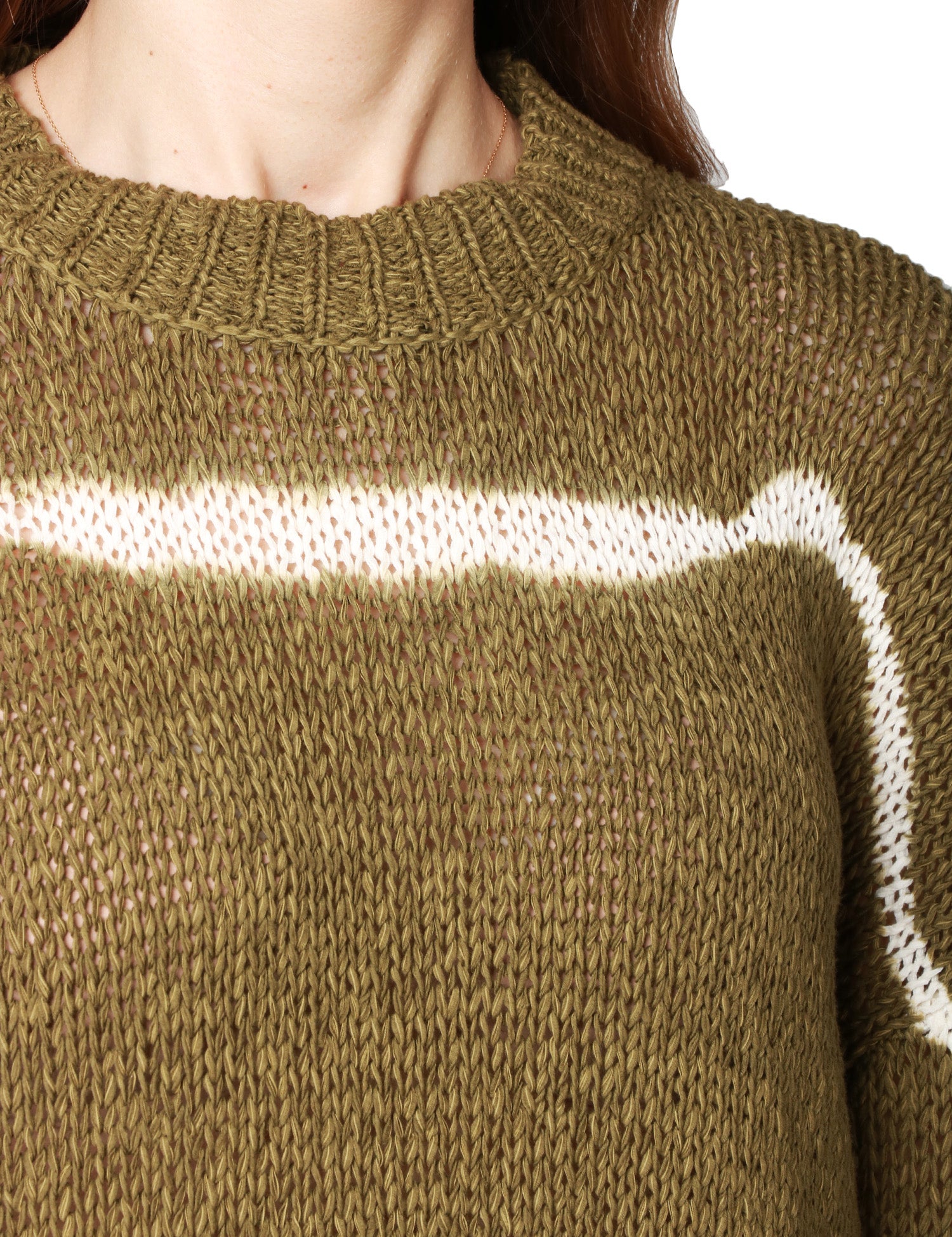 MAGLIA DONNA ROBERTO COLLINA MILITARE GIROCOLLO A MANICA LUNGA CON MOTIVO BATIK