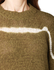 MAGLIA DONNA ROBERTO COLLINA MILITARE GIROCOLLO A MANICA LUNGA CON MOTIVO BATIK