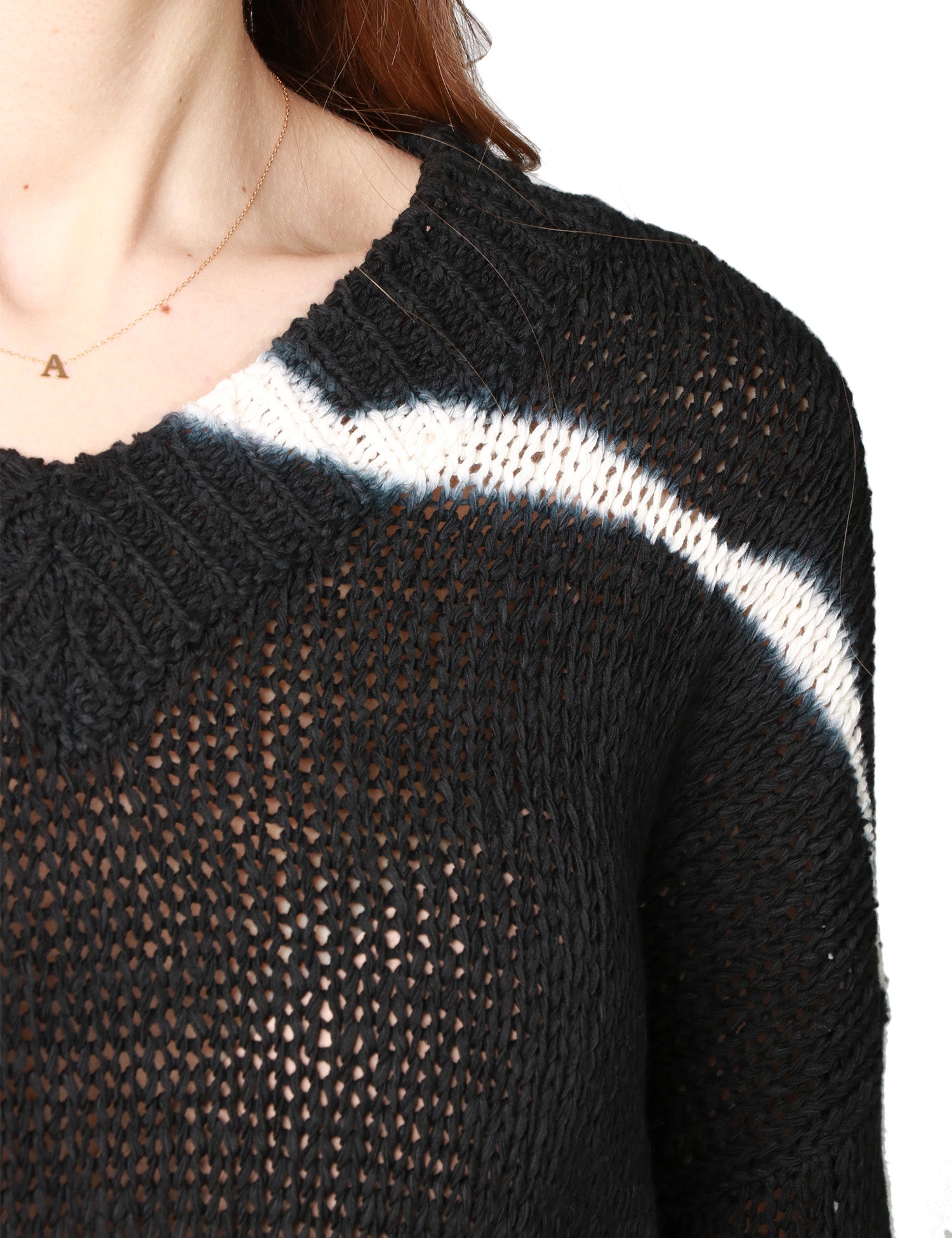 MAGLIA DONNA ROBERTO COLLINA NERA CON MOTIVO BATIK