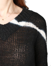 MAGLIA DONNA ROBERTO COLLINA NERA CON MOTIVO BATIK