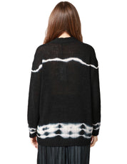 CARDIGAN DONNA ROBERTO COLLINA NERO A MANICA LUNGA CON MOTIVO BATIK
