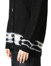 CARDIGAN DONNA ROBERTO COLLINA NERO A MANICA LUNGA CON MOTIVO BATIK
