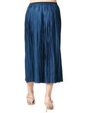 GONNA MIDI ROBERTO COLLINA NAVY PLISSETTATA CON ELASTICO IN VITA