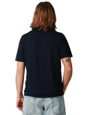 MAGLIA UOMO ROBERTO COLLINA BLU GIROCOLLO A MEZZA MANICA CON FONDO TUBOLARE