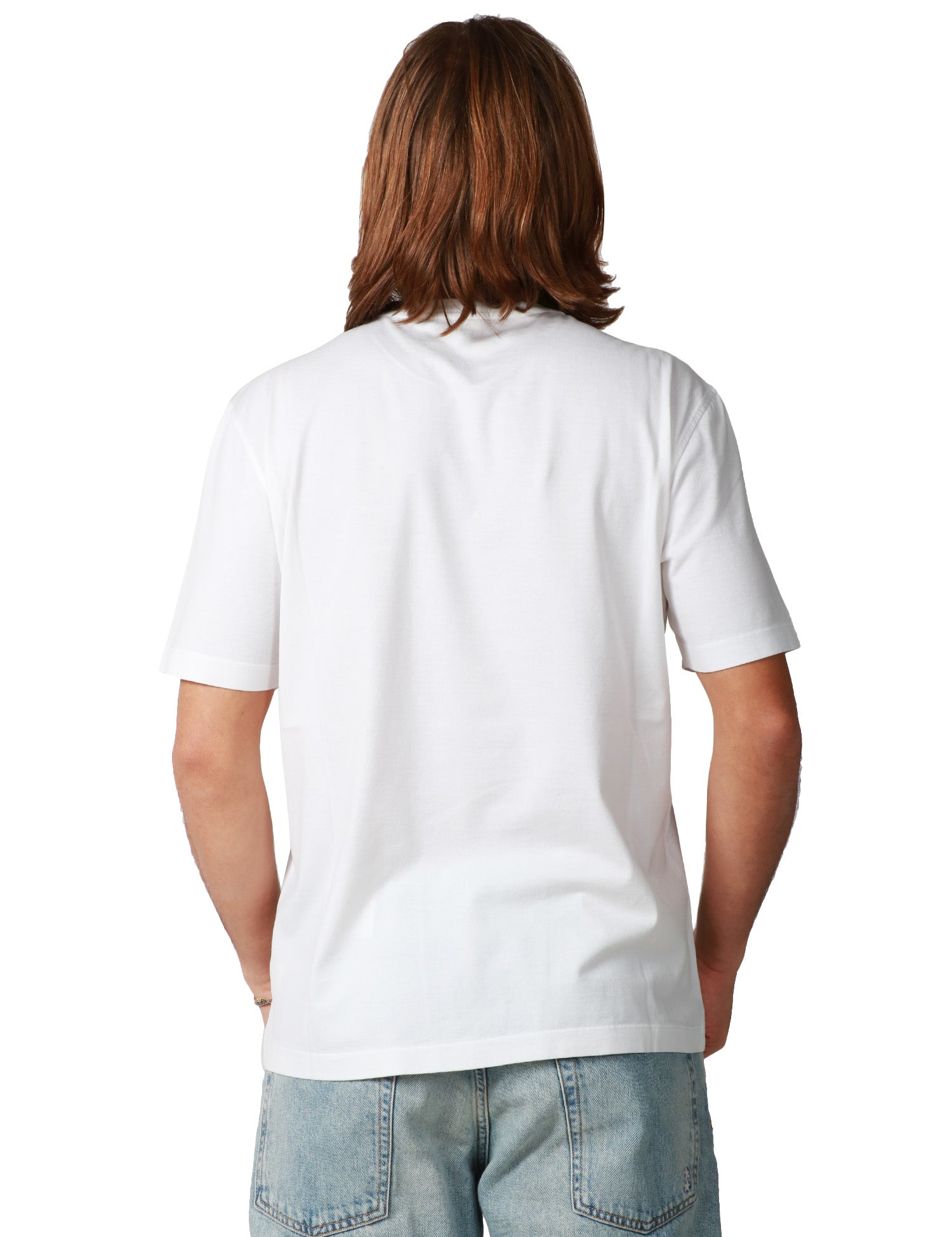 T-SHIRT UOMO ROBERTO COLLINA BIANCA GIROCOLLO IN JERSEY DI COTONE