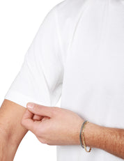 T-SHIRT UOMO ROBERTO COLLINA BIANCA GIROCOLLO IN JERSEY DI COTONE