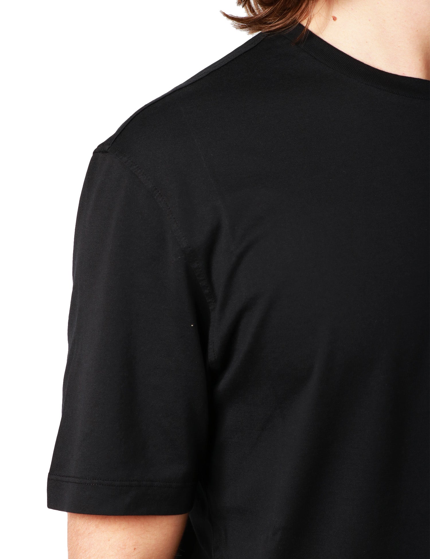 T-SHIRT UOMO ROBERTO COLLINA NERA GIROCOLLO IN JERSEY DI COTONE