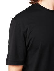 T-SHIRT UOMO ROBERTO COLLINA NERA GIROCOLLO IN JERSEY DI COTONE
