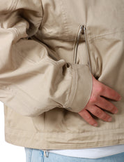 GIACCA UTILITY UOMO ROBERTO COLLINA SABBIA IN COTONE CON COLLETTO, BOTTONI E TASCONE DAVANTI