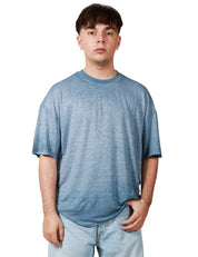 T-SHIRT UOMO ROBERTO COLLINA NAVY GIROCOLLO COMFY FIT CON EFFETTO SOLARIZZATO