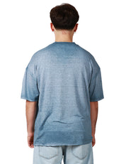 T-SHIRT UOMO ROBERTO COLLINA NAVY GIROCOLLO COMFY FIT CON EFFETTO SOLARIZZATO