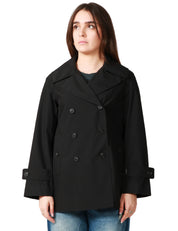 TRENCH DONNA SAVE THE DUCK SOFI NERO DOPPIOPETTO IN TESSUTO TECNICO ANIMAL FREE