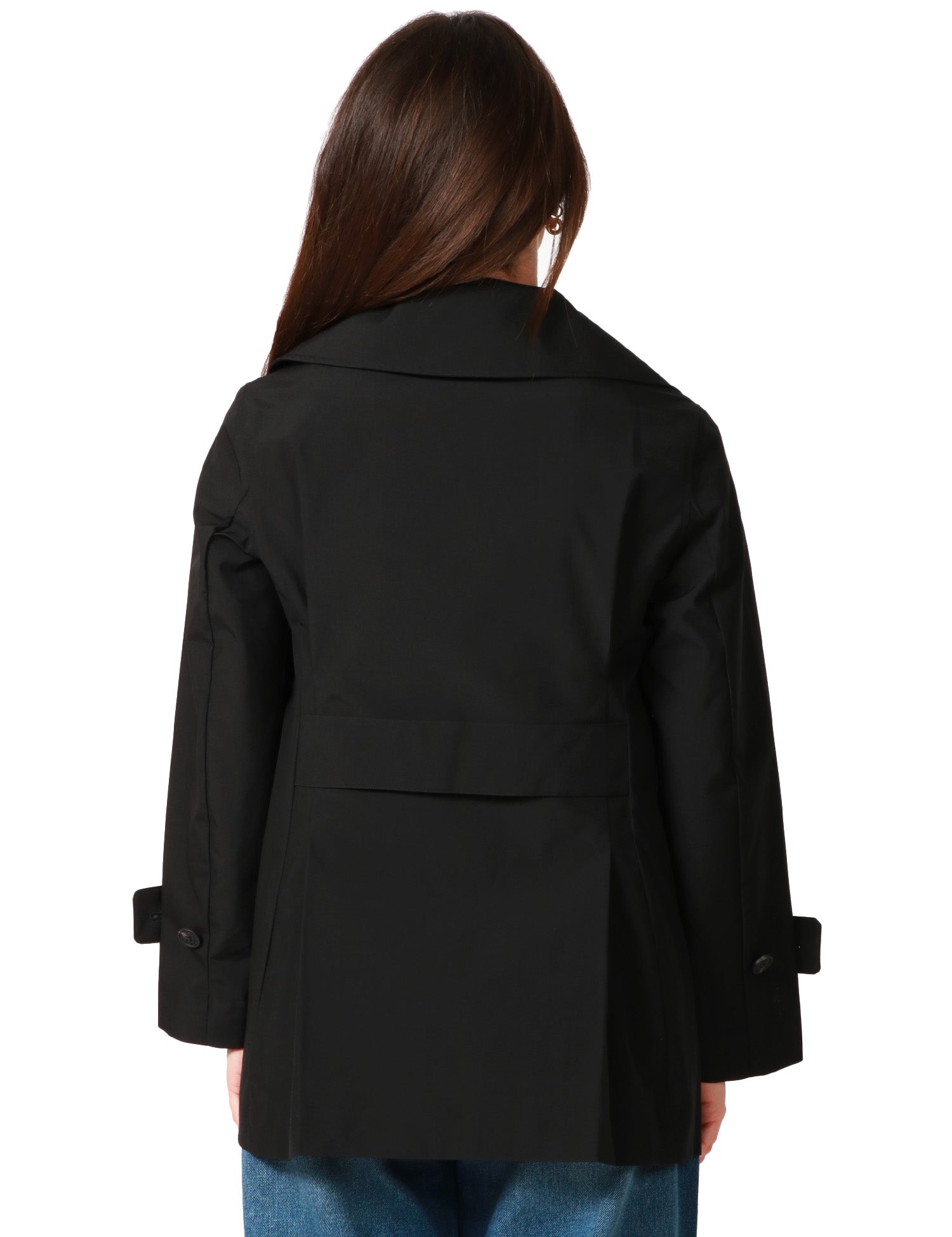 TRENCH DONNA SAVE THE DUCK SOFI NERO DOPPIOPETTO IN TESSUTO TECNICO ANIMAL FREE