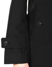 TRENCH DONNA SAVE THE DUCK SOFI NERO DOPPIOPETTO IN TESSUTO TECNICO ANIMAL FREE