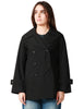 Trench donna save the duck sofi nero doppiopetto in tessuto tecnico animal free