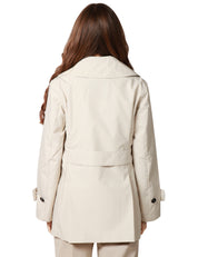 TRENCH DONNA SAVE THE DUCK SOFI BEIGE DOPPIOPETTO IN TESSUTO TECNICO ANIMAL FREE