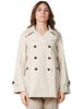Trench donna save the duck sofi beige doppiopetto in tessuto tecnico animal free