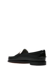 SCARPA MOCASSINO DONNA SEBAGO CLASSIC DAN BIANCO/NERO IN PELLE PIENO FIORE SPAZZOLATA LISCIA