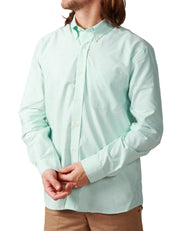 CAMICIA UOMO SEBAGO DOUBLING VERDE/BIANCO A RIGHE IN COTONE OXFORD CON TASCHINO SUL PETTO