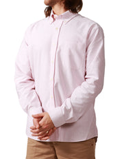 CAMICIA UOMO SEBAGO DOUBLING ROSA/BIANCO A RIGHE IN COTONE OXFORD CON TASCHINO SUL PETTO