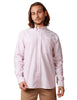 Camicia uomo sebago doubling rosa/bianco a righe in cotone oxford con taschino sul petto