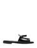 Ciabatta donna sebago will nera il pelle liscia spazzolata con nappine