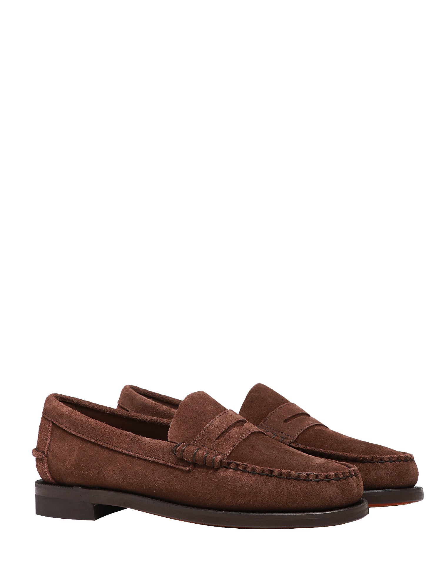 MOCASSINO UOMO SEBAGO CLASSIC DAN FLESH OUT BROWN IN PELLE SCAMOSCIATA