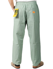 PANTALONE UOMO SERVICE WORKS SALVIA IN COTONE RIPSTOP BIOLOGICO E COULISSE IN VITA A GAMBA DRITTA