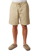 Bermuda uomo service works beige in tela di cotone bio con coulisse e tasche