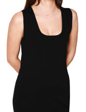 ABITO DONNA SEVENTY NERO GIROMANICA CON FRANGE SUL FONDO IN MAGLIA