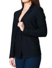 GIACCA DONNA SEVENTY BLU MONOPETTO IN TESSUTO TECNICO BISTRETCH A NIDO D'APE