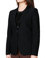 GIACCA DONNA SEVENTY NERA MONOPETTO IN TESSUTO TECNICO BISTRETCH A NIDO D'APE
