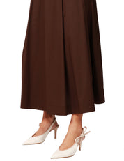 GONNA MIDI SEVENTY TESTA DI MORO CON PIEGHE IN POPELINE COTONE STRETCH