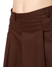 GONNA MIDI SEVENTY TESTA DI MORO CON PIEGHE IN POPELINE COTONE STRETCH