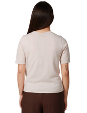 T-SHIRT DONNA SEVENTY GHIACCIO GIROCOLLO IN VISCOSA CON PAILLETTES FRONTALI